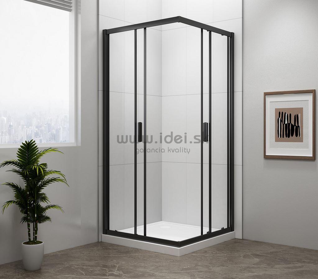 Polysan EASY BLACK štvorcový sprchový kút 80/90 cm čierny