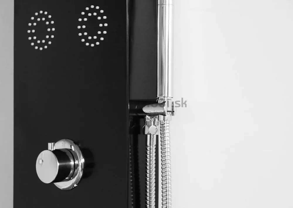 Aquatek matný čierny hydromasážny sprchový panel