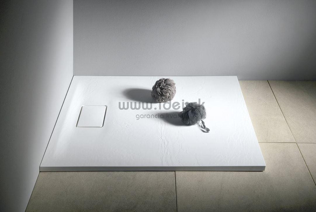 Šedá sprchová vanička z liateho mramoru ACORA 80-120 cm