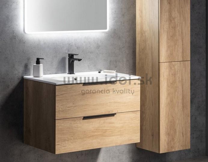 Zostava 2 skrinka s umývadlom a okrúhlym zrkadlom 60 cm