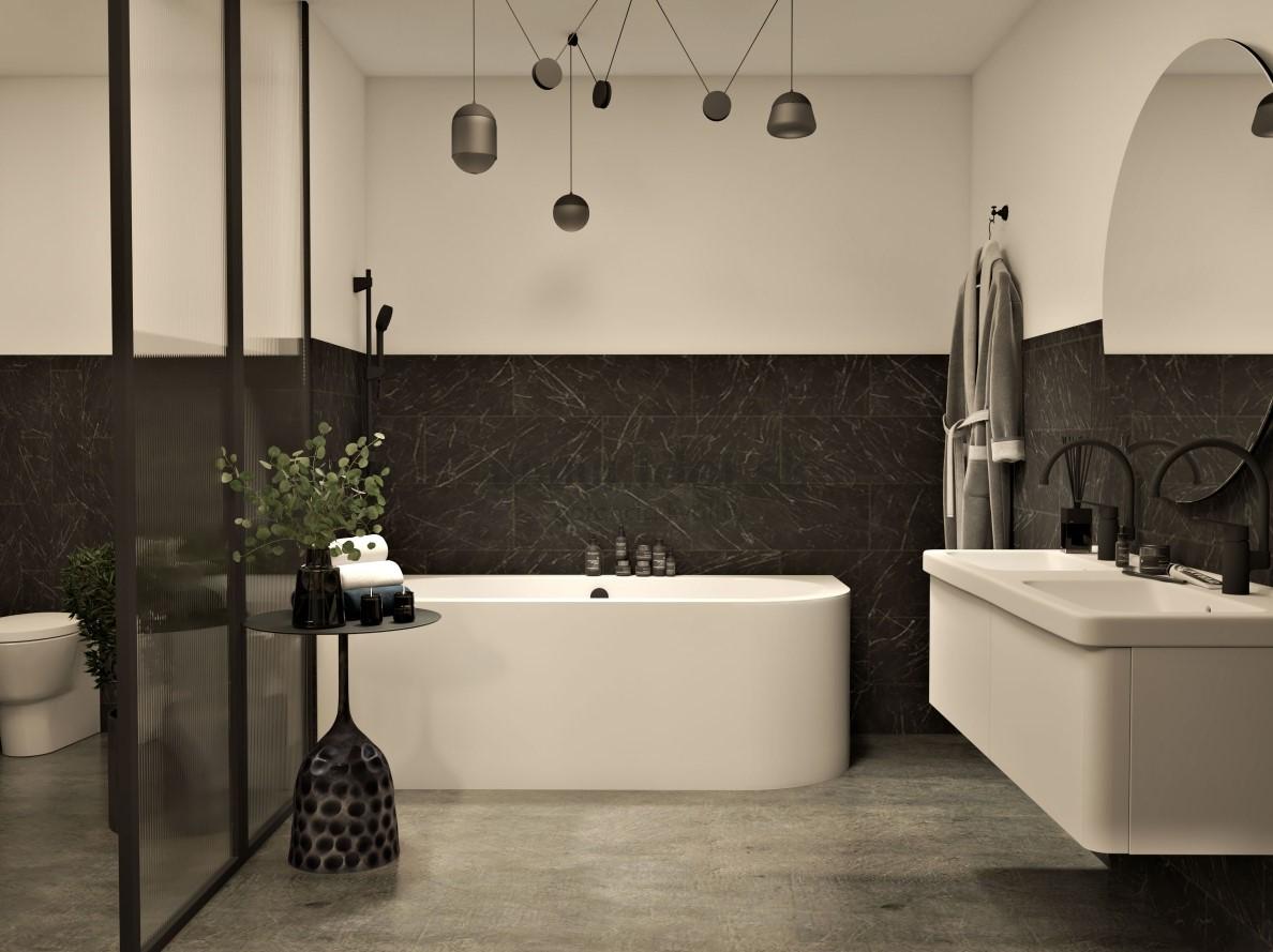 Santech TIME TOP solitérna vaňa 180x80 cm ku stene/do rohu