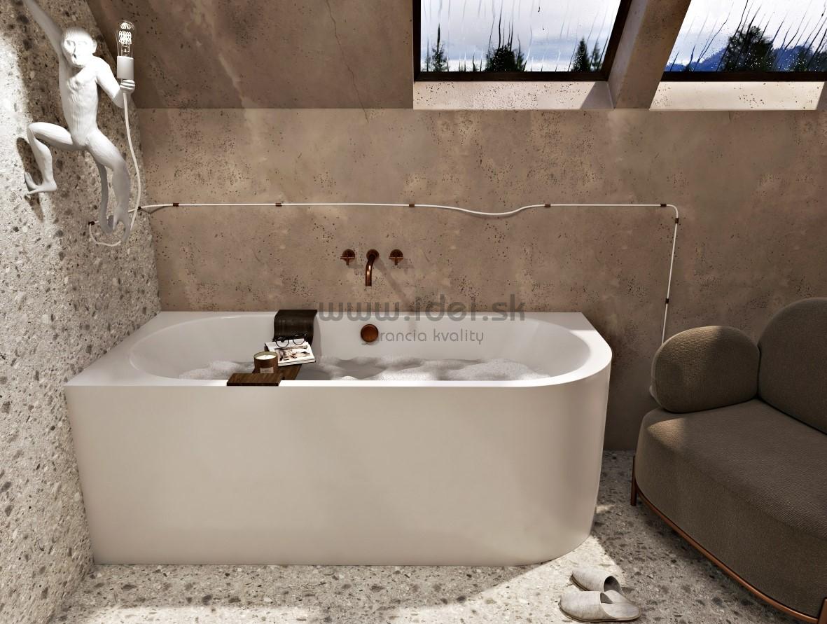 Santech TIME GEMINI vaňa do ľavého rohu 169x74 cm so sifónom s napúšťaním
