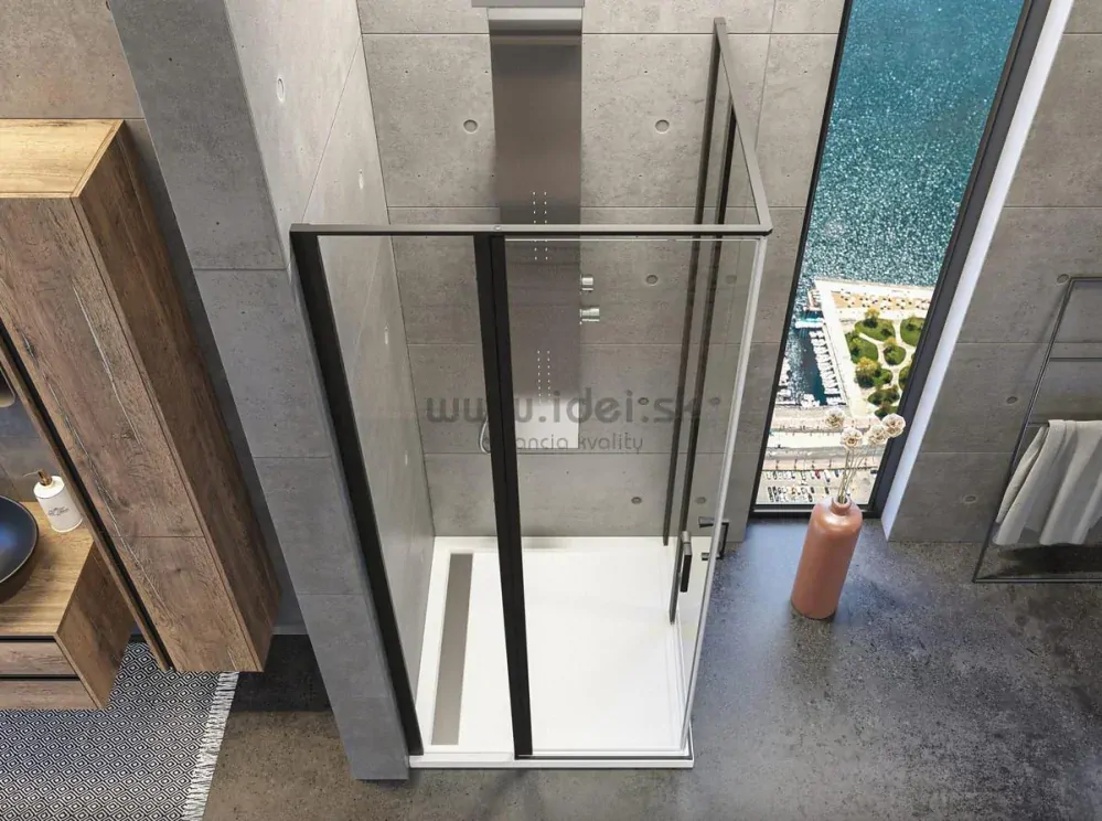 Aquatek YES BLACK A4 čierny sprchový kút 90x90 cm