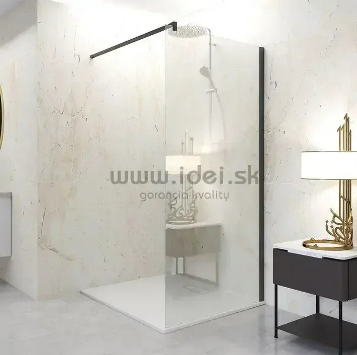 Aquatek OASIS BLACK walk-in sprchová zástena 80-140 cm