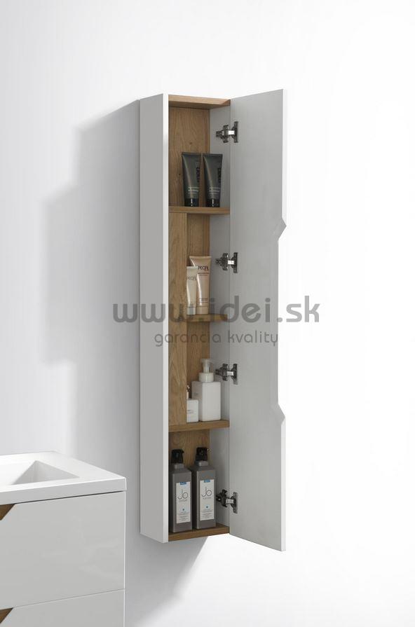 Kielle Oudee vysoká kúpeľňová skrinka lesklá biela