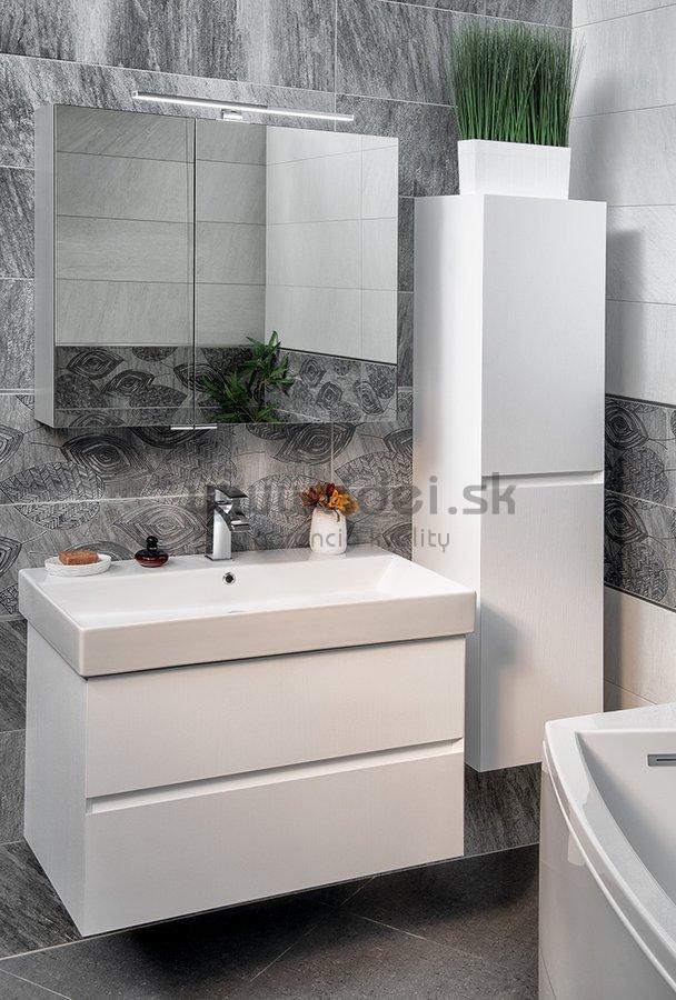 MIRRÓ strieborná zrkadlová skrinka s osvetlením 100 cm