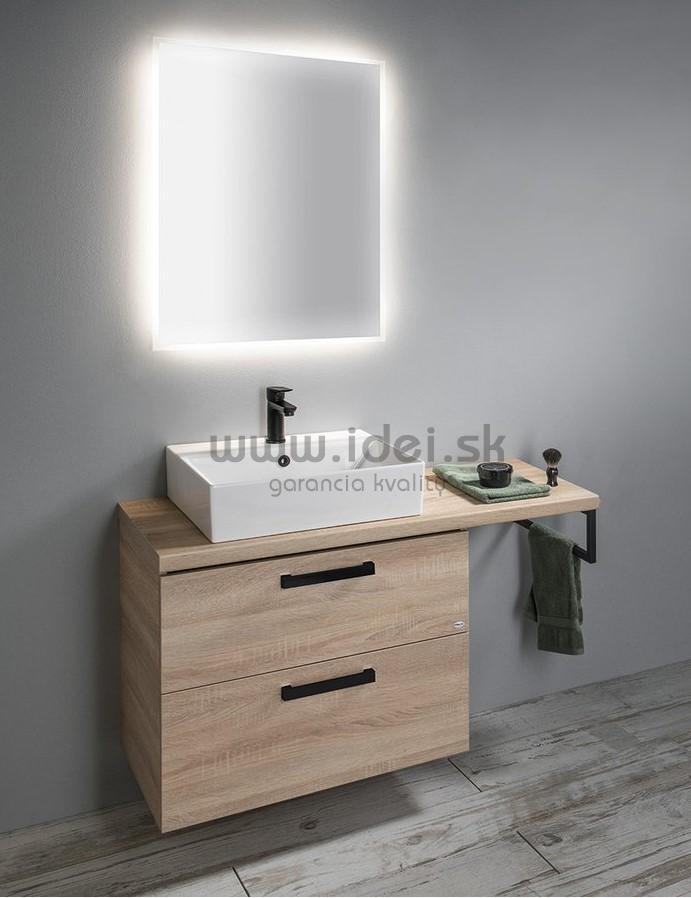 Kúpeľnová zostava skrinka s umývadlom a doskou dub platin 