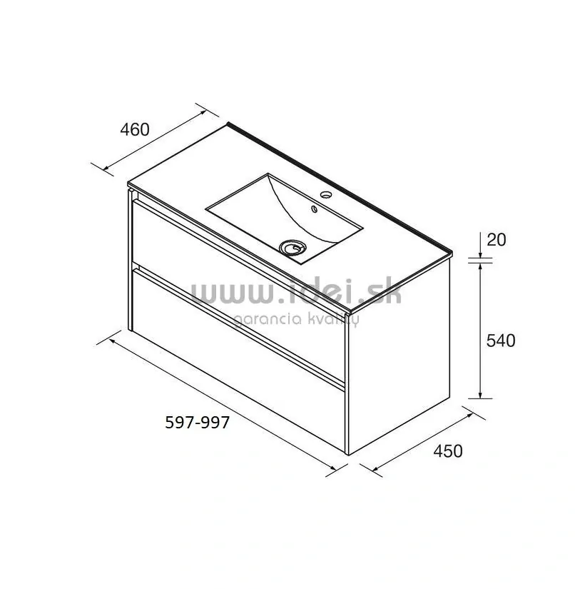 Salgar NOJA kúpeľňová skrinka s umývadlom 80 cm čierna