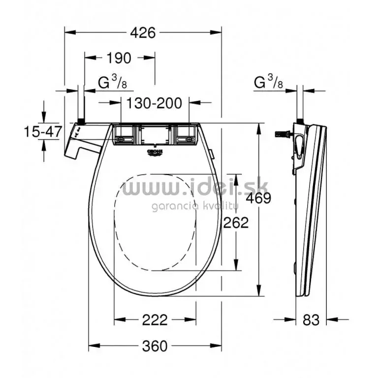 Grohe BAU CERAMIC WC misa Rimless s bidetovým sedátkom SoftClose
