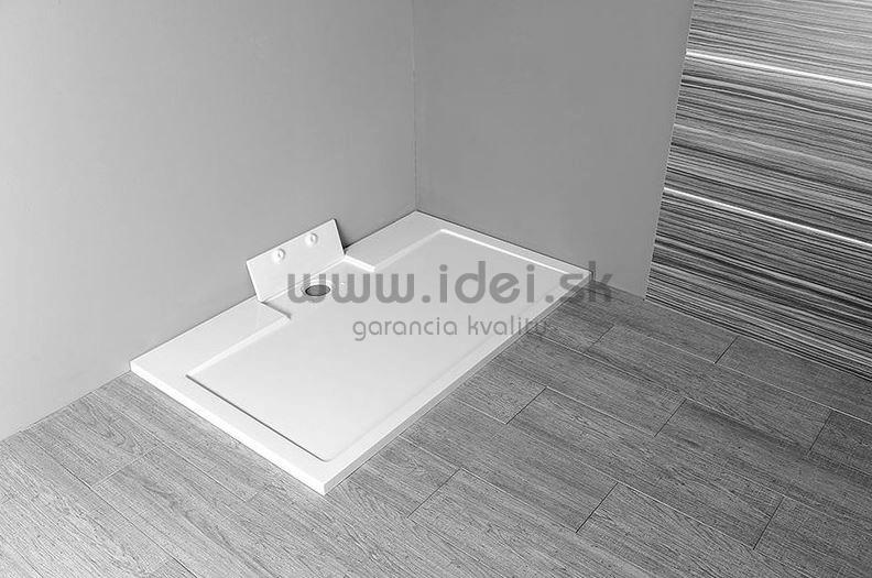Biela sprchová vanička z liateho mramoru IRENA 120 x 100 cm