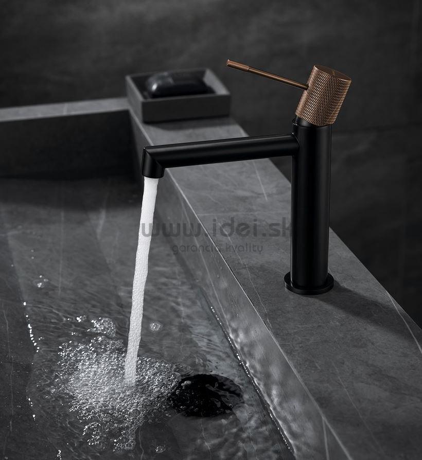 SOLARIS termostatická vaňová batéria čierna so zlatým