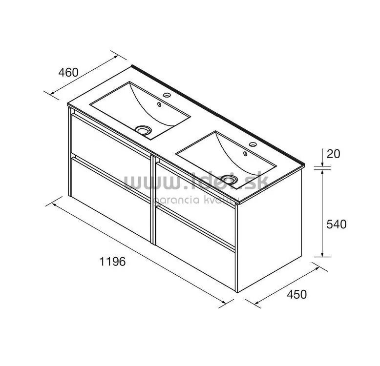 Salgar NOJA kúpeľňová skrinka s umývadlom 80 cm čierna