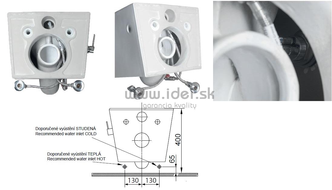 PORTO závesné WC+bidet 2v1  Rimless so sedátkom a batériou