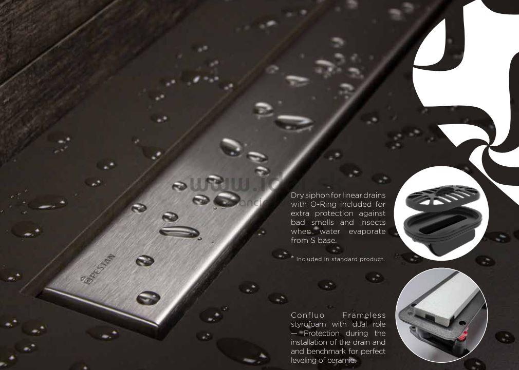 Pestan CONFLUO BOARD komplet žľab so spádovanou podlahou 120x120 cm s roštom nerez/vlastná dlažba