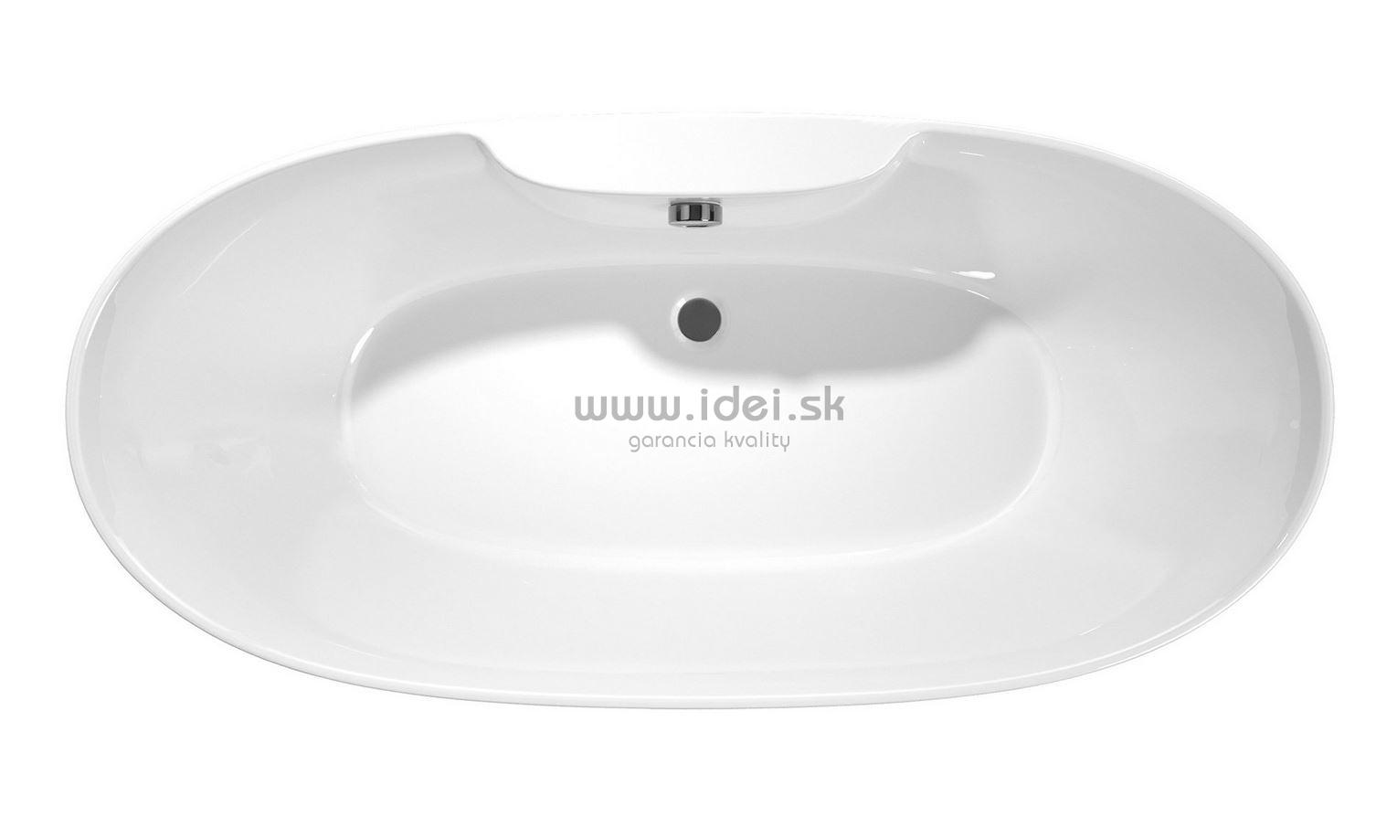 Polysan RANA voľne stojaca vaňa + chrómová odtoková súprava