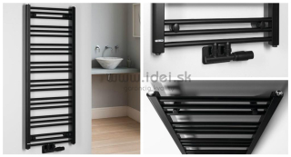 Albrecht čierny kúpeľnový radiátor so stredovým pripojením