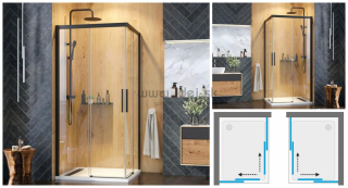 Sprchový kút Aquatek WELLNESS BLACK R14