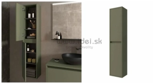 Salgar NOJA vysoká kúpeľňová skrinka zelená matná