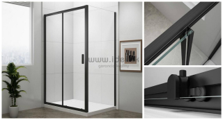 Polysan EASY BLACK obdĺžnikový sprchový kút 100-160 x 70-90 cm čierny