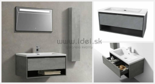 Kielle MEARA skrinka s umývadlom betón/čierna matná